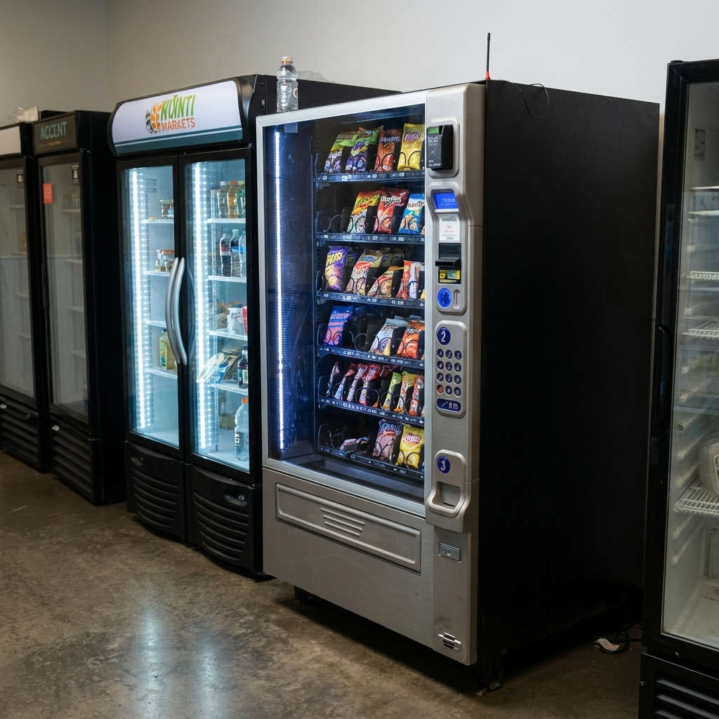 Snack vending machine in a breakroom